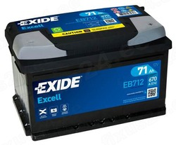 EXIDE 71AH 670A 278X175X175 EXCELL -/+