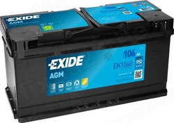 EXIDE AGM 106AH 392X175X190 950A